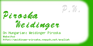 piroska weidinger business card
